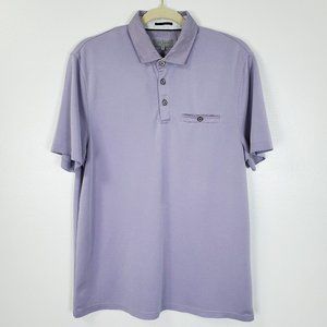 Ted Baker London Polo Shirt Mens 4 Purple Medium Pastel Short Sleeve Modal